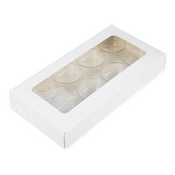 White Kraft Artisan Candy Box Set, Round Insert 2 3/4" x 13/16" x 5 7/16" 25 pack