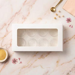 White Kraft Artisan Candy Box Set, Round Insert 2 3/4" x 13/16" x 5 7/16" 25 pack