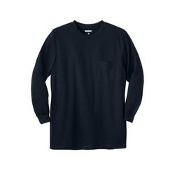 Men’s Big & Tall The Ultra-Light Comfort Long-Sleeve Tee by KingSize in Black (Size 9XL)