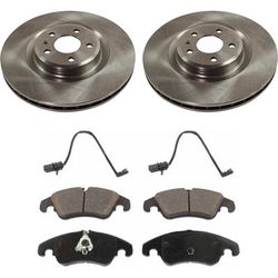 2011 Audi S5 Front Brake Disc and Pad Kit, Plain Surface, 5 Lugs, Organic, Cast Iron, Pro-Line Series