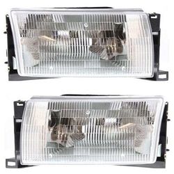 1995 Nissan Quest Driver and Passenger Side Headlights, with Bulbs, Halogen