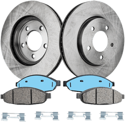 2007 Chrysler Pacifica Front Brake Disc and Pad Kit, Plain Surface, 5 Lugs, Ceramic, Cast Iron, Pro-Line Series