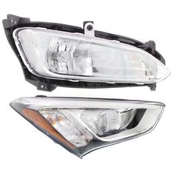 2016 Hyundai Santa Fe Sport 2-Piece Kit Passenger Side Headlight with Fog Light, with Bulb, Halogen, CAPA Certified