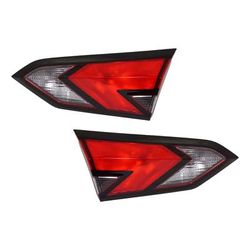 2021 Nissan Versa Driver and Passenger Sides Tail Lights, with Bulbs, Halogen, Mounts On Luggage Lid