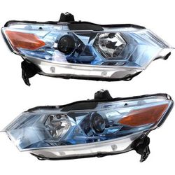 2012 Honda Insight Driver and Passenger Side Headlights, with Bulbs, Halogen, CAPA Certified