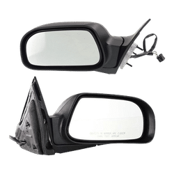 2004 Chrysler Pacifica Driver and Passenger Side Mirrors, Power, Heated, Manual Folding, Textured Black