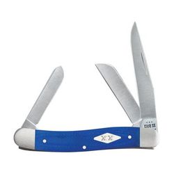 Case Md Stockman Blue G10 Folding Knife 3.63in Closed Satin Clip/Sheepsfoot/Spey Blades Blue G10 Handle 16752