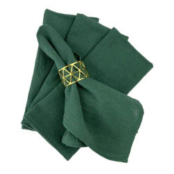 Serviettes Minérales Réutilisables 100% Coton, Couleur Verte et Bleue, 30x45cm, Décoration de Table Rétro pour ixde Mariage et Noël, 4 Pièces