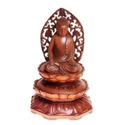 Buddha in Meditation,'Unique Indonesian Wood Sculpture'