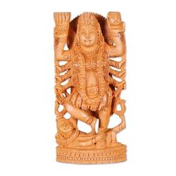 Wood sculpture, 'Kali, Goddess of Destruction'