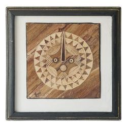 Dakar Mask I,'Handmade Natural Fiber Dakar Mask Wall Art from Ghana'
