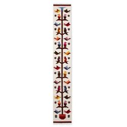 Wool table runner, 'Aves'
