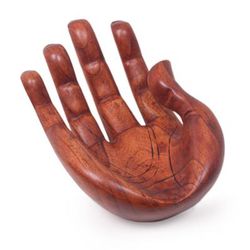 Praise and Gratitude,'Signed Handcarved Wood Hand Sculpture from Bali'