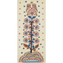 The Delicate Bond (Cream),'Signed Kalamkari Folk Art Painting'