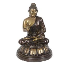 The Sage's Influence,'Traditional Brass Sculpture of Buddha with an Antique Finish'