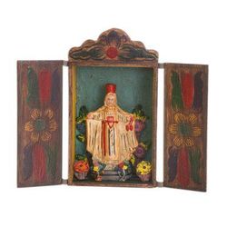 Our Lady of Mount Carmel,'Handmade Folk Art Retablo Sculpture of the Virgen del Carmen'
