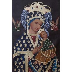 Virgin of Perpetual Help,'Religious Surrealist Painting of Jesus and Mary from Peru'