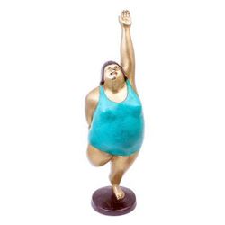 Standing Bow,'Hand Made Brass Yoga-Themed Sculpture from Thailand'
