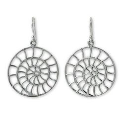 Sterling silver earrings, 'Symbol of the Sea'