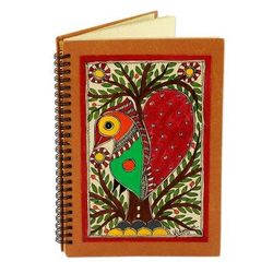 Madhubani journal, 'Bihar Lovebird'