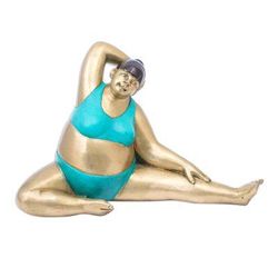 Head to Knee Pose,'Handmade Brass Yoga-Themed Sculpture from Thailand'