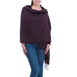 Alpaca blend shawl, 'Purple Sparkle'