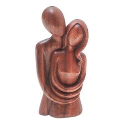 Honeymoon Couple,'Handmade Romantic Suar Wood Sculpture'