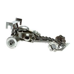 Formula One Rush,'Recycled Metal Auto Part Formula One Car Sculpture'