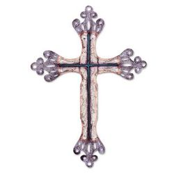 Steel wall art, 'Celestial Cross' - Christianity Steel Cross