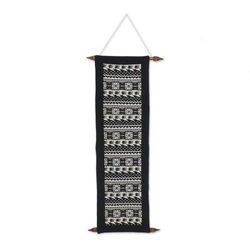 Pattern Statement,'Black and White Patterned Woven Wall Hanging'