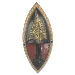 A Peace Blessing,'Embossed Brass and Hand Carved Wood African Mask'