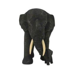 Heading Home,'Teak Wood Elephant Statuette from Thailand'