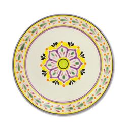 Mexican Lavender,'Purple and Yellow Majolica Ceramic Dinner Plates (Pair)'