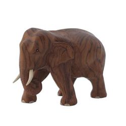 Purposeful Elephant,'Teak sculpture'