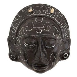 'Maya Night Voyage' - Handcrafted Maya Ceramic Decor Mask
