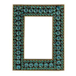 Bejeweled photo frame, 'Aqua Glitz' (4x6)