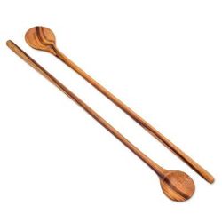 Homestyle,'Pair of Handmade Jobillo Wood Cooking Spoons from Guatemala'