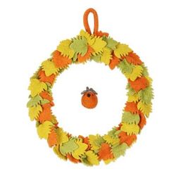 Festive Greetings,'Wool Felt Wreath in Autumn Colors'