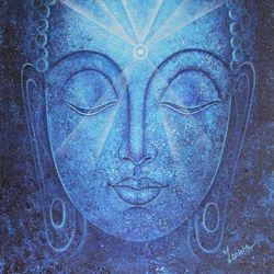 Rising Into Enlightenment,'Original Buddha Acrylic Painting on Canvas from India'
