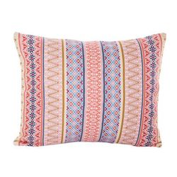 Striped Strawberry,'Handloomed Strawberry Cotton Cushion Cover from Guatemala'