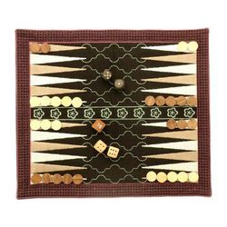 Ganga Star in Mint,'Multicolored Embroidered Backgammon Set'