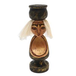 Caring Grandmother,'Handmade Albesia Wood Grandmother Statuette'