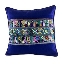 Cotton cushion cover, 'Quiche Birds'