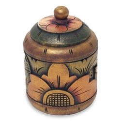 Decorative wood box, 'Garden Treasure'
