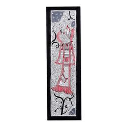 Majestic Peacock,'Acrylic & Ink on Cotton Paper Peacock Madhubani Art'