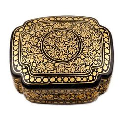 Kashmir Night,'Hand Painted Black and Gold Decorative Box'