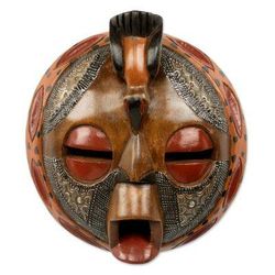 African wood mask, 'Bird of Happiness'