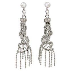 Raining Helixes,'Sterling Silver Helix Shape Dangle Earrings from Thailand'