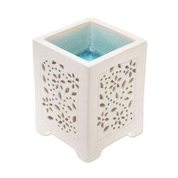 Garden Fresh,'Crackled Ceramic Oil Warmer from Thailand'