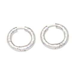 Endless Hoops in Silver,'Sterling Silver Endless Hoop Earrings from Bali'